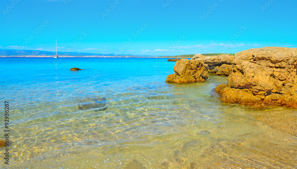 yellow rocks in Alghero shoreline yellow rocks in Alghero shoreline