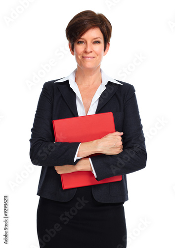 Beautiful business woman with short hairstyle.