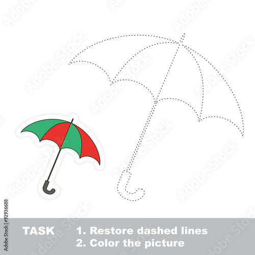 Trace game. One umbrella to be traced.