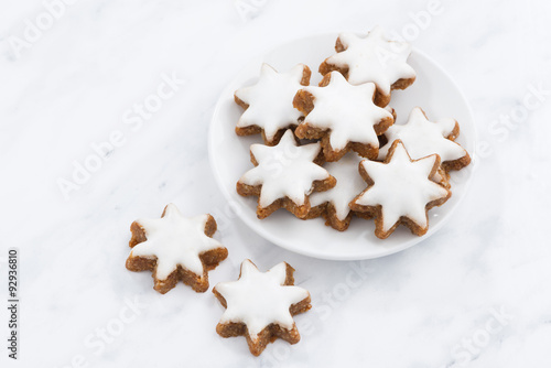 Christmas cookies stars on a white background