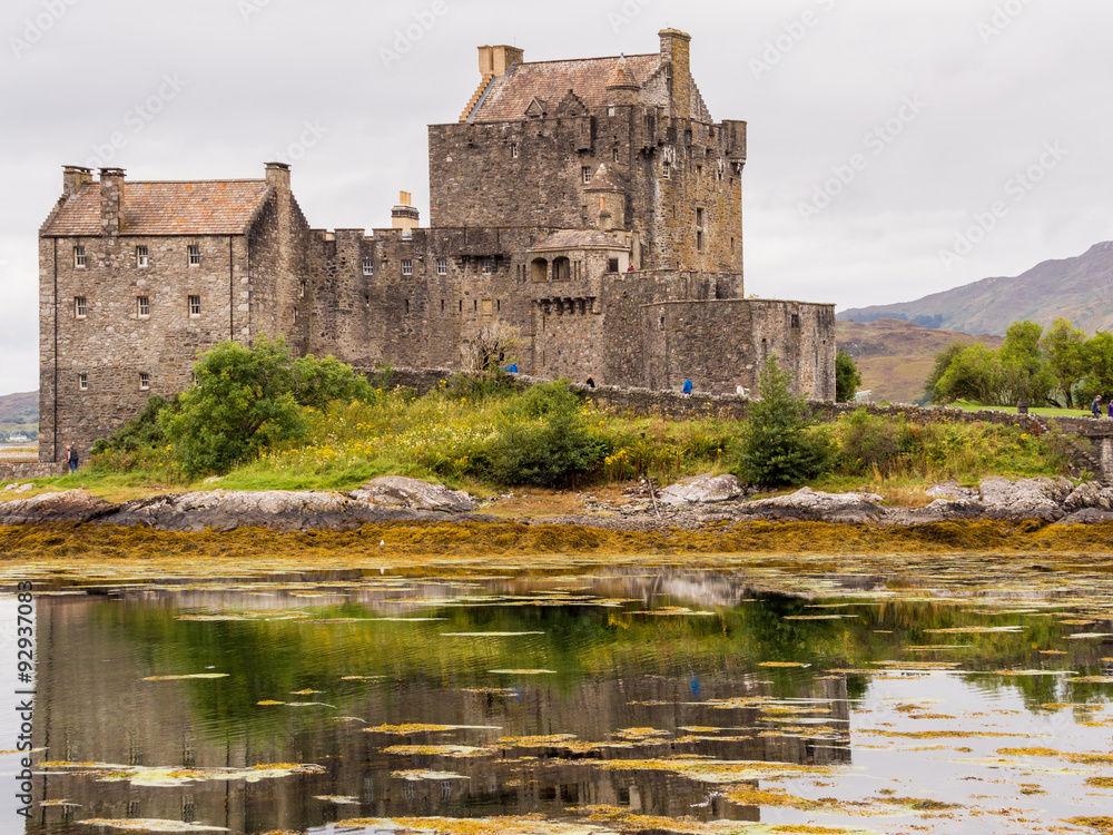 Kyle of Lochalsh, Scotland, UK. September 19th 2015. Eilean Donan Castle at Low Tide