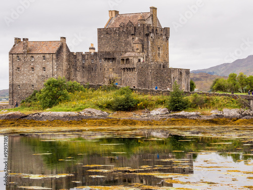 Kyle of Lochalsh, Scotland, UK. September 19th 2015. Eilean Donan Castle at Low Tide