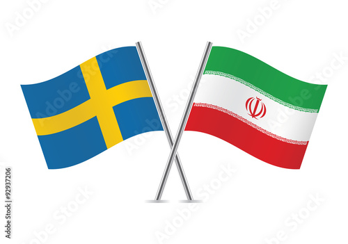 Free Download Swedish and Iranian flags. Vector illustration. - GFXLoad