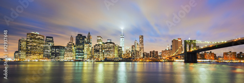 Panoramic view of New York City Manhattan midtown at dusk