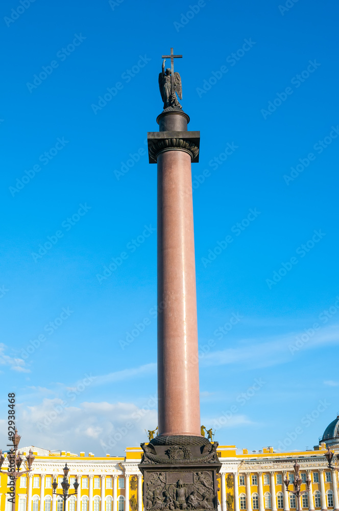 Alexander Column on Palace Square in St. Petersburg, Russia