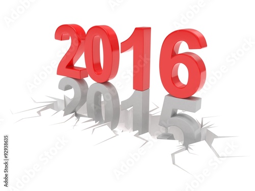 2015-2016 change new year 2016 isolated