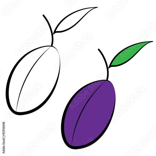 Purple vector plums.