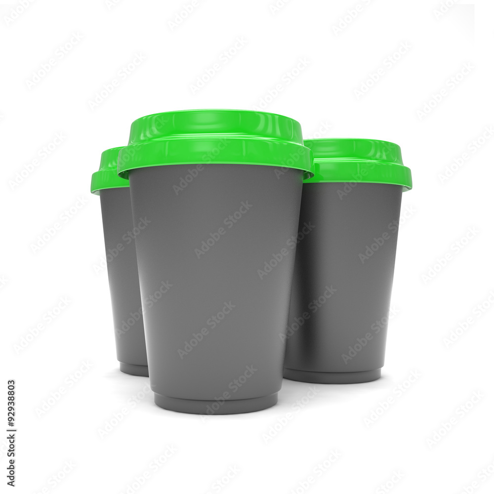 Three paper coffee cups Three paper coffee cups