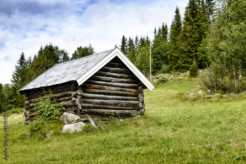 Old wooden house in mountain - Norway. #92939234