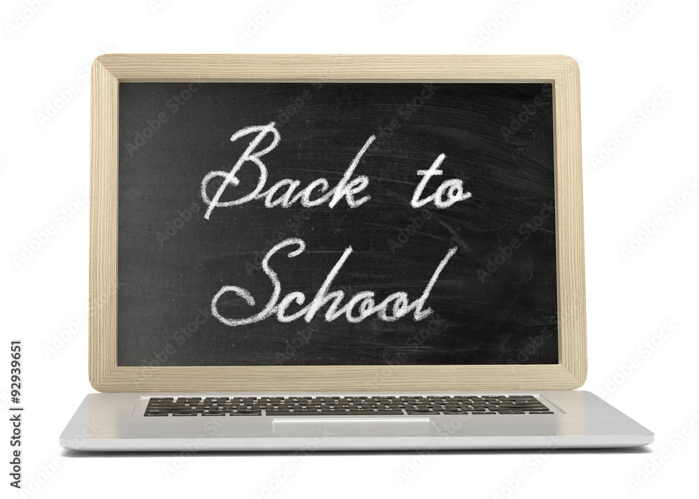 Laptop with chalkboard, back to school, education concept Laptop with chalkboard, back to school, education concept