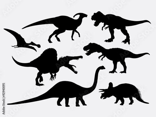 Dinosaur animal silhouettes. Good use for symbol  logo  web icon  mascot  or any design you want. Easy to use.