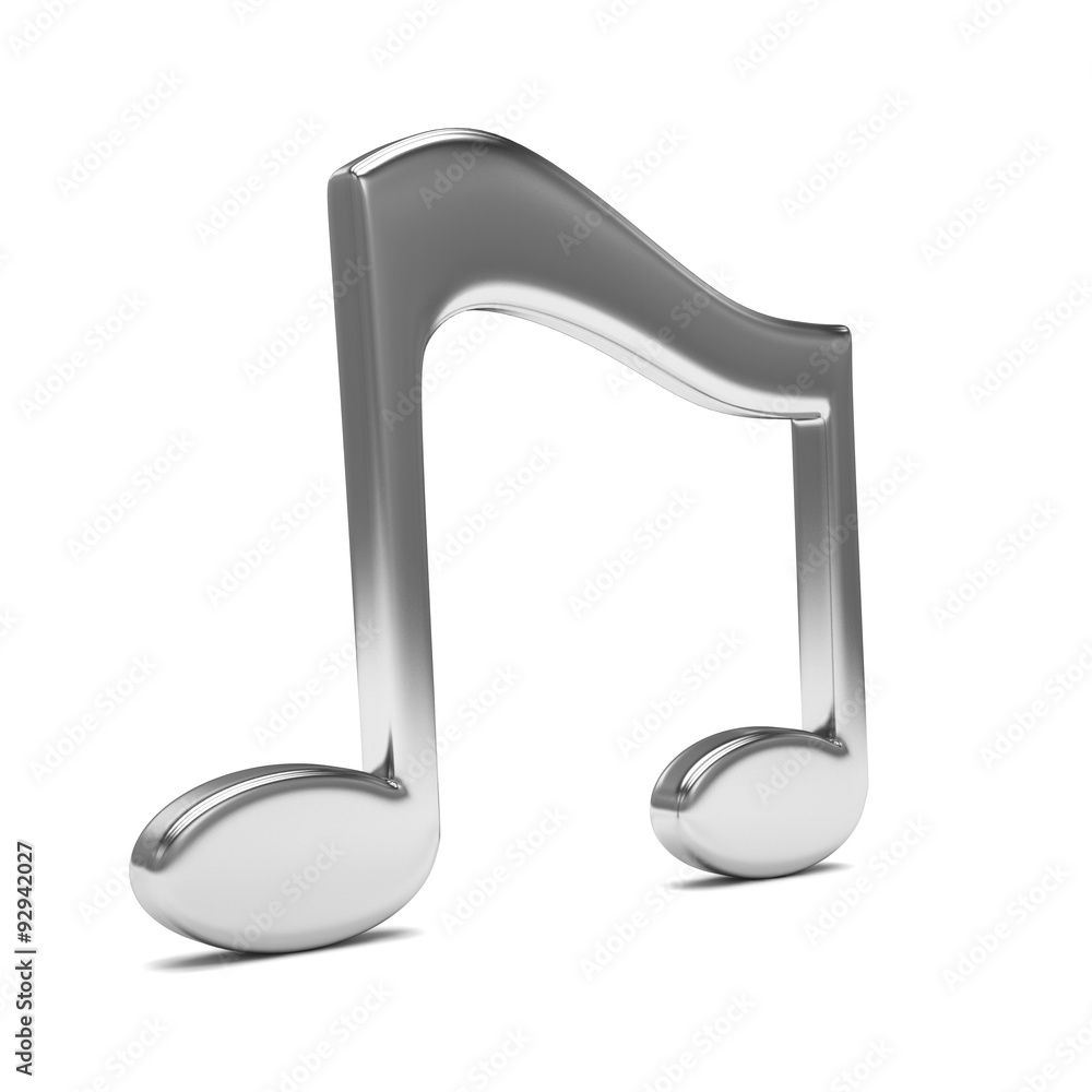 music note 3D, on white