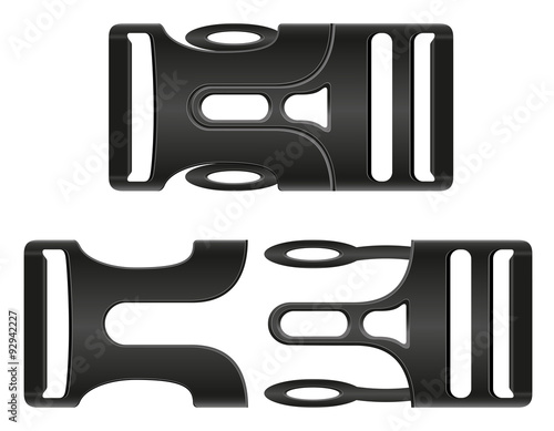 plastic buckle clasp vector illustration
