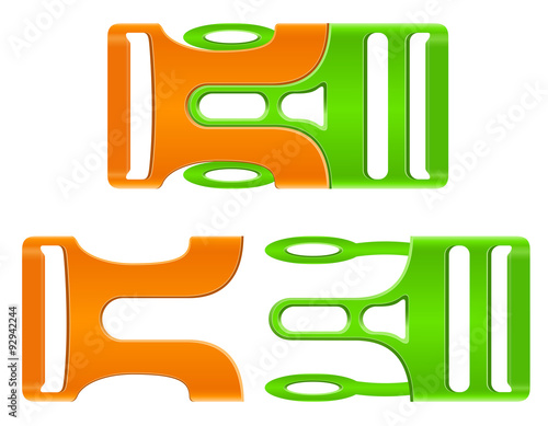 plastic buckle clasp vector illustration