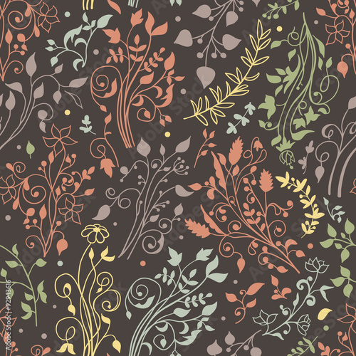 Floral seamless pattern. Decorations  leaves  flower ornaments