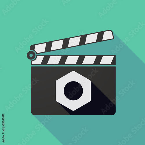 Long shadow clapper board with a nut