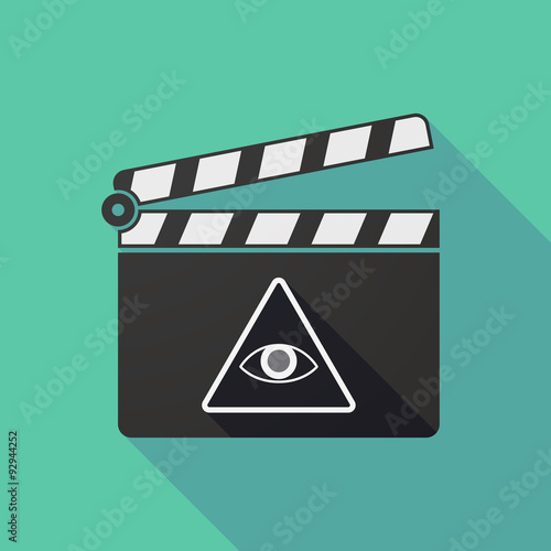 Long shadow clapper board with an all seeing eye