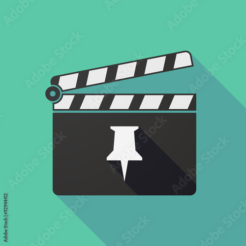 Long shadow clapper board with a push pin