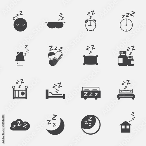 sleep icons set.
