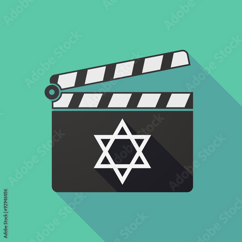 Long shadow clapper board with a David star