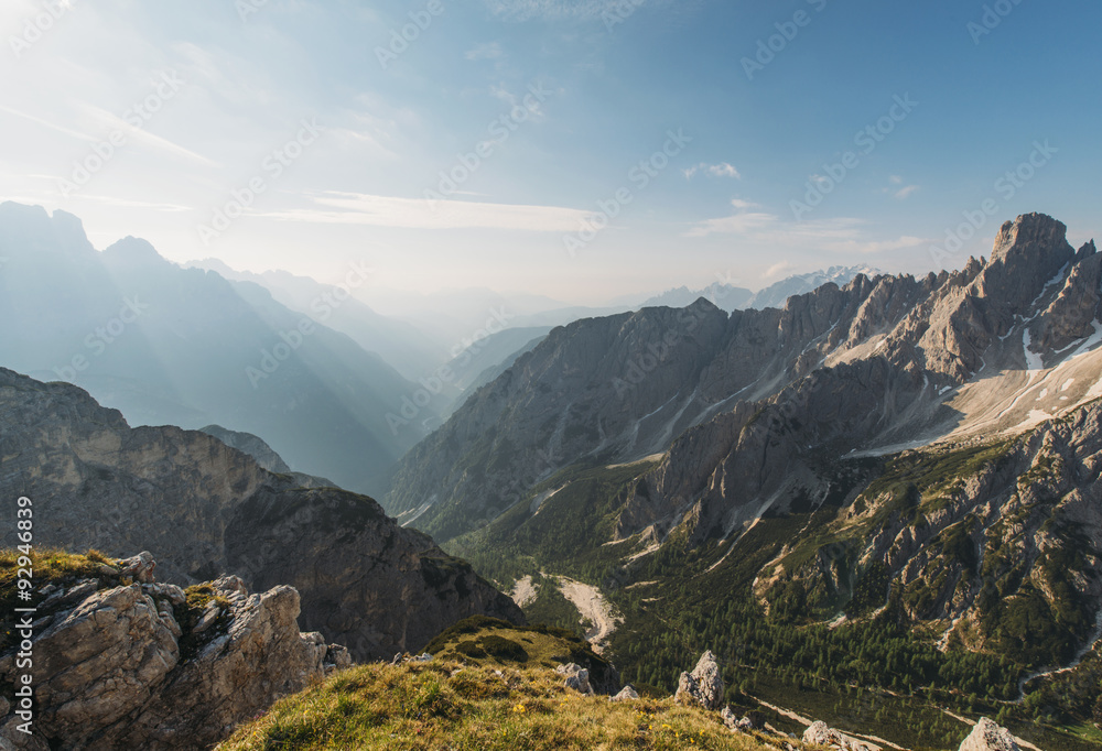 Fototapeta premium Amazing scenery in the early morning in the mountain range of th