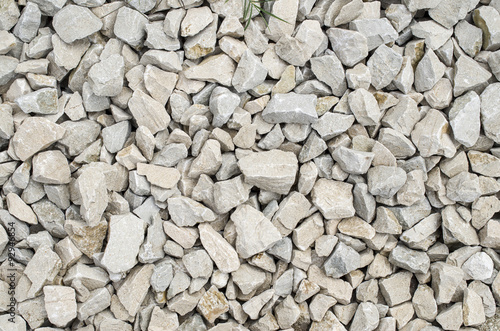 White limestone gravel closeup photo