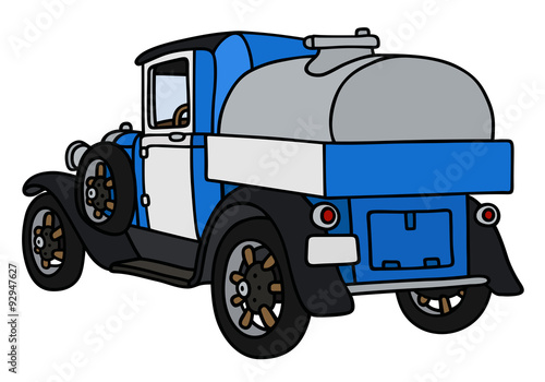 Vintage dairy tank truck truck / Hand drawing, not a real model
