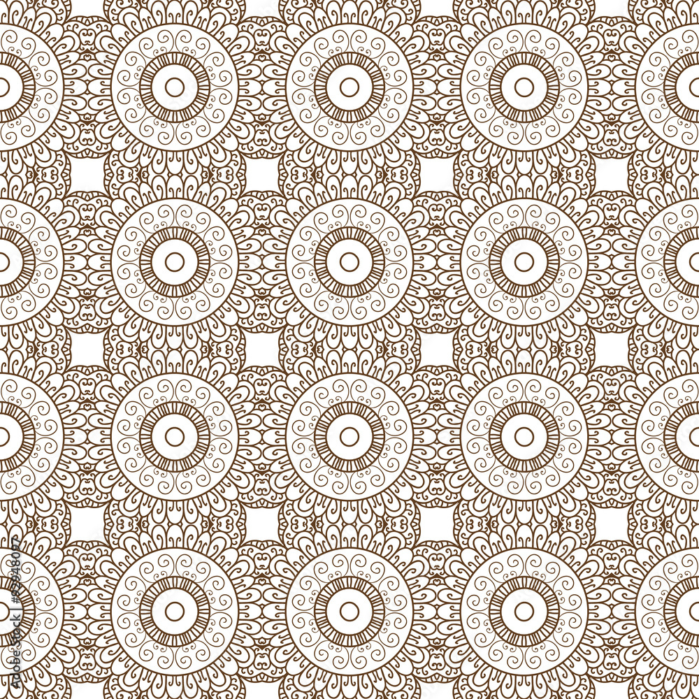 Arabic pattern. Seamless vector background. Mandala. Vintage decorative elements. Hand-drawn highly detailed background. Islam, Arabic, Indian, ottoman motifs.
