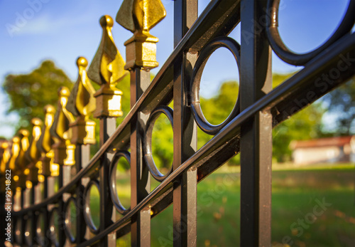 Photo Decorative cast iron fence