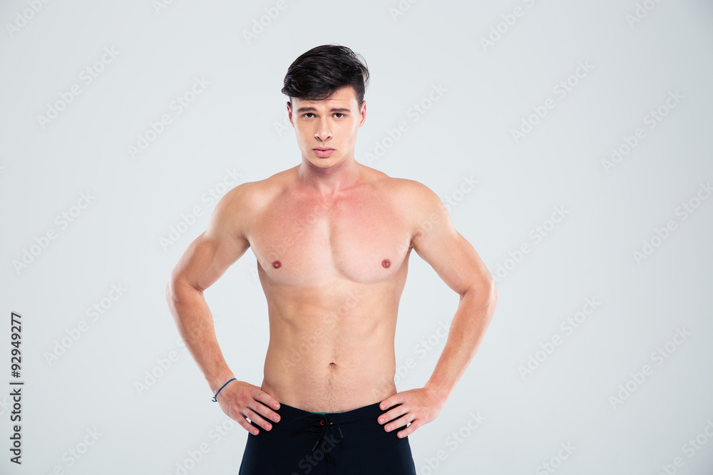 Portrait of a handsome man with athletic body Portrait of a handsome man with athletic body