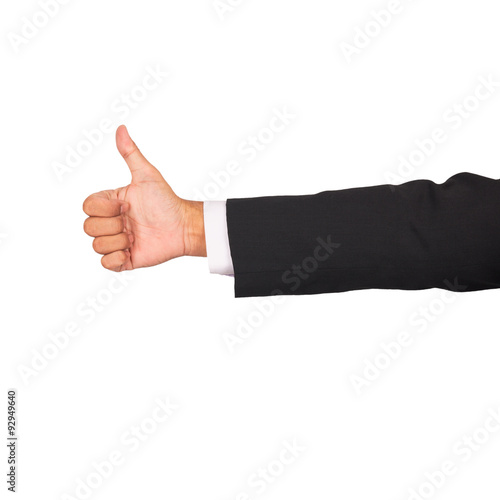 Business man show Thumb finger