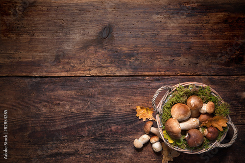 Boletus mushrooms in a basket