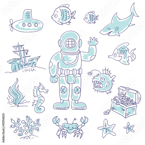 Deep Underwater diving