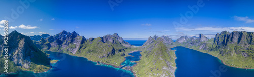 Aerial Lofoten fjord