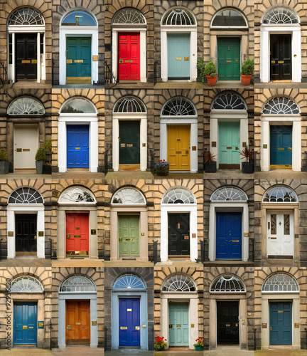 Colorful doors in Scotland