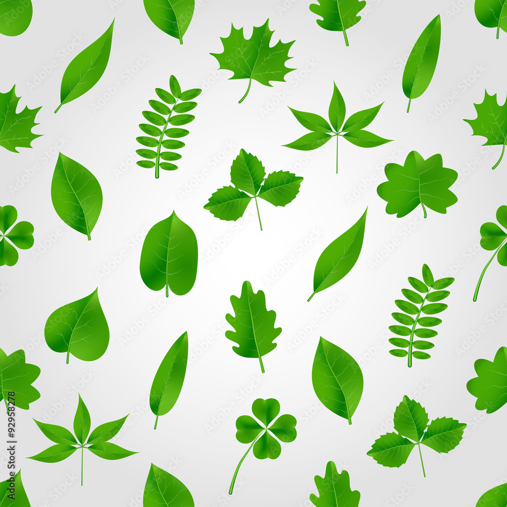Obraz premium natural green beautiful leaves icon seamless pattern eps10