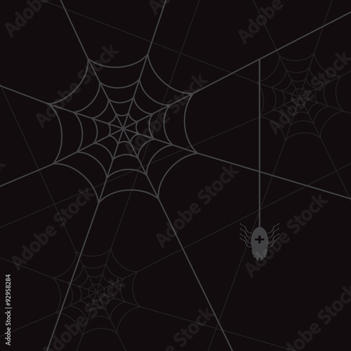 spider web and litle spider black eps10