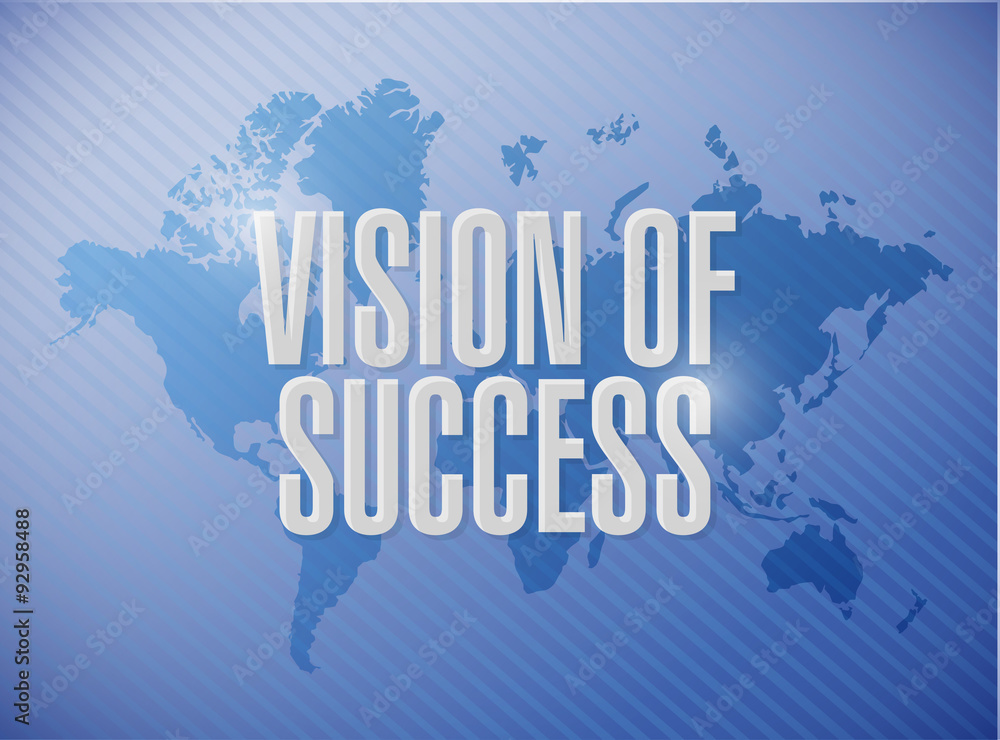 vision of success world map sign concept