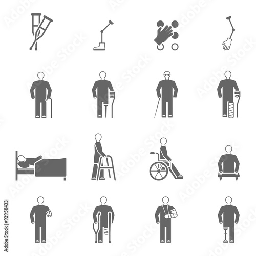 Disabled People Icons Set
