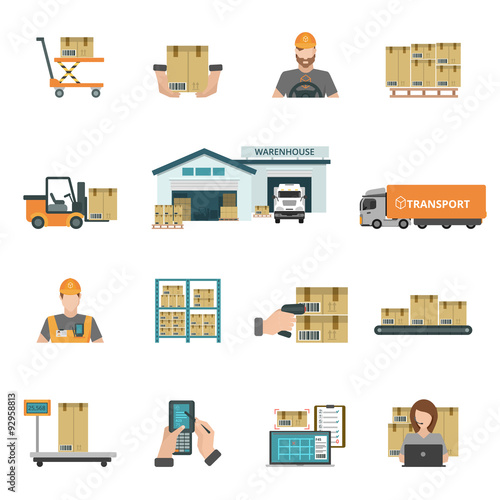 Warehouse Icons Set 