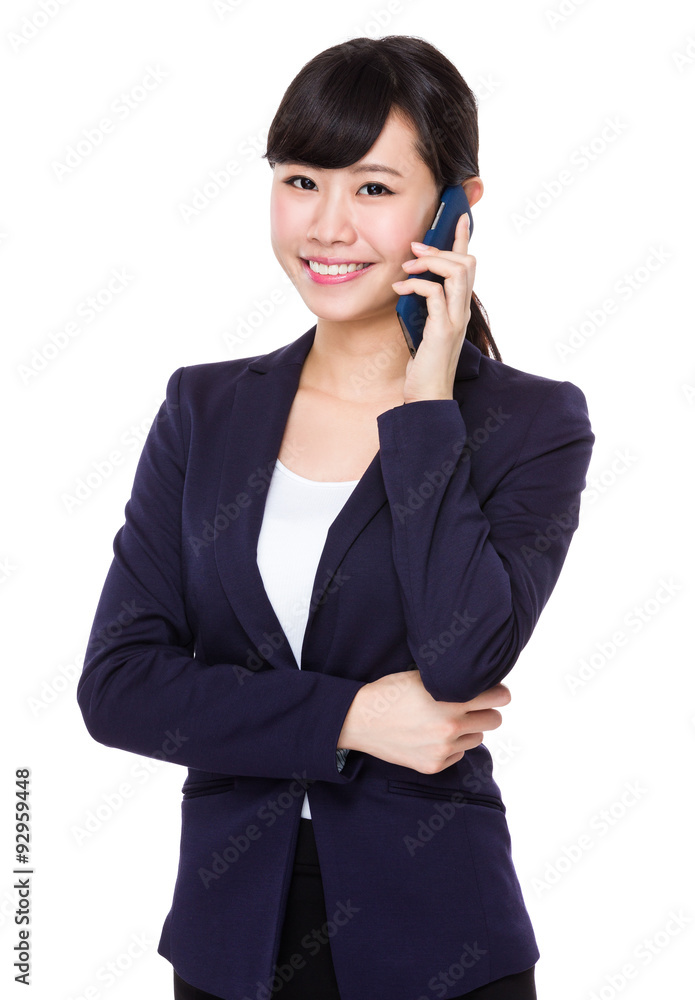 Young businesswoman talk to cellphone Young businesswoman talk to cellphone
