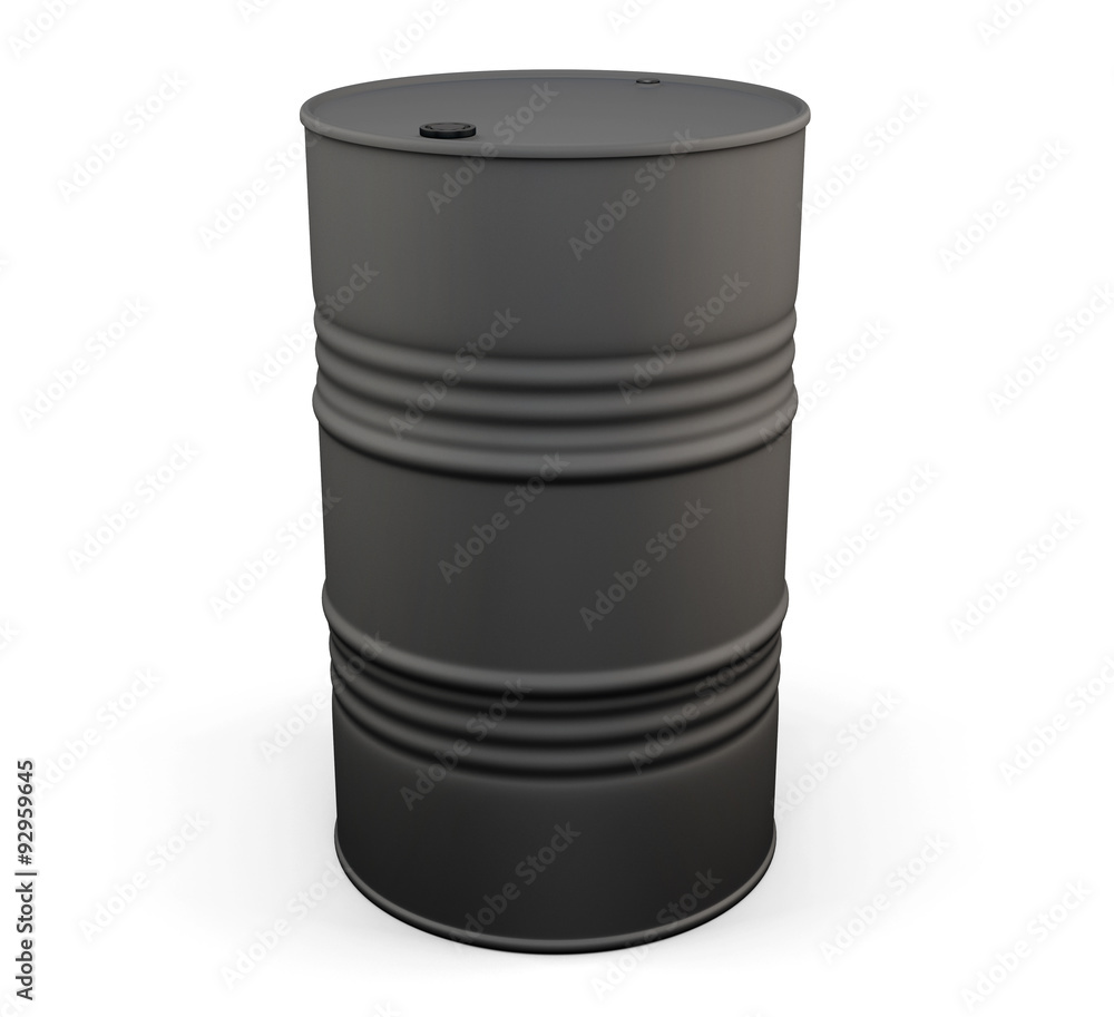 Black metal oil drum. 3d. Black metal oil drum. 3d.