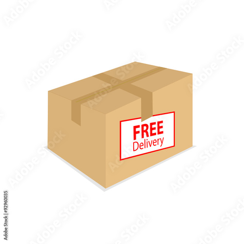 free delivery on the box vector