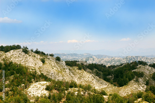 Lovcen National Park, Montenegro. Mountain view. Lovcen Mountains. View of the mountain valley. 