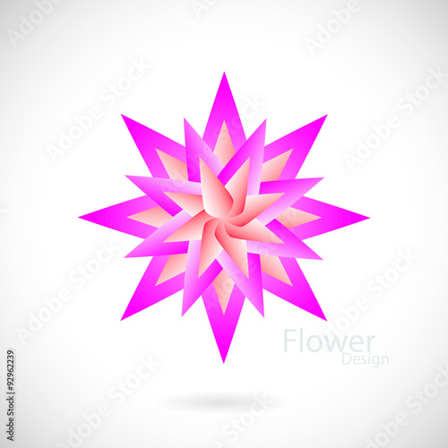Vector logo Flower design futuristic.