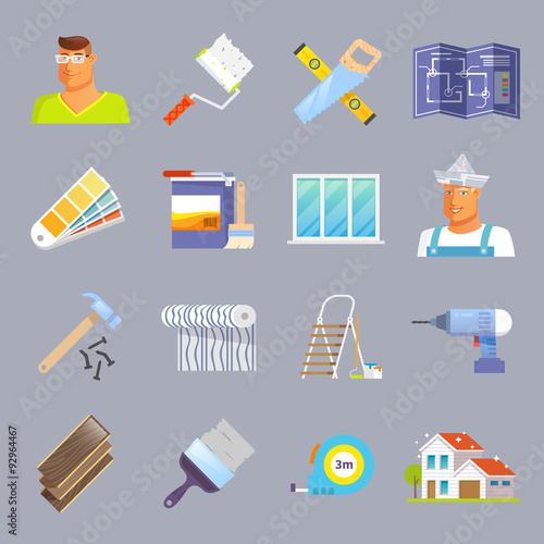 Renovation Flat Icons Set