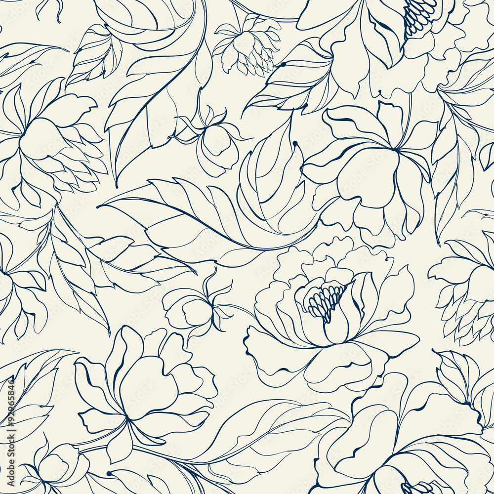 Obraz premium Seamless floral pattern.