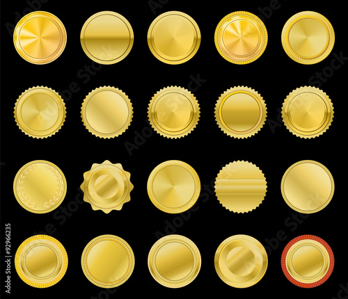 Collection gold labels for promo seals. Can be use for website,