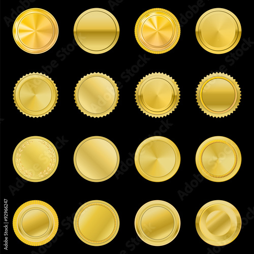 Collection gold labels for promo seals. Can be use for website,