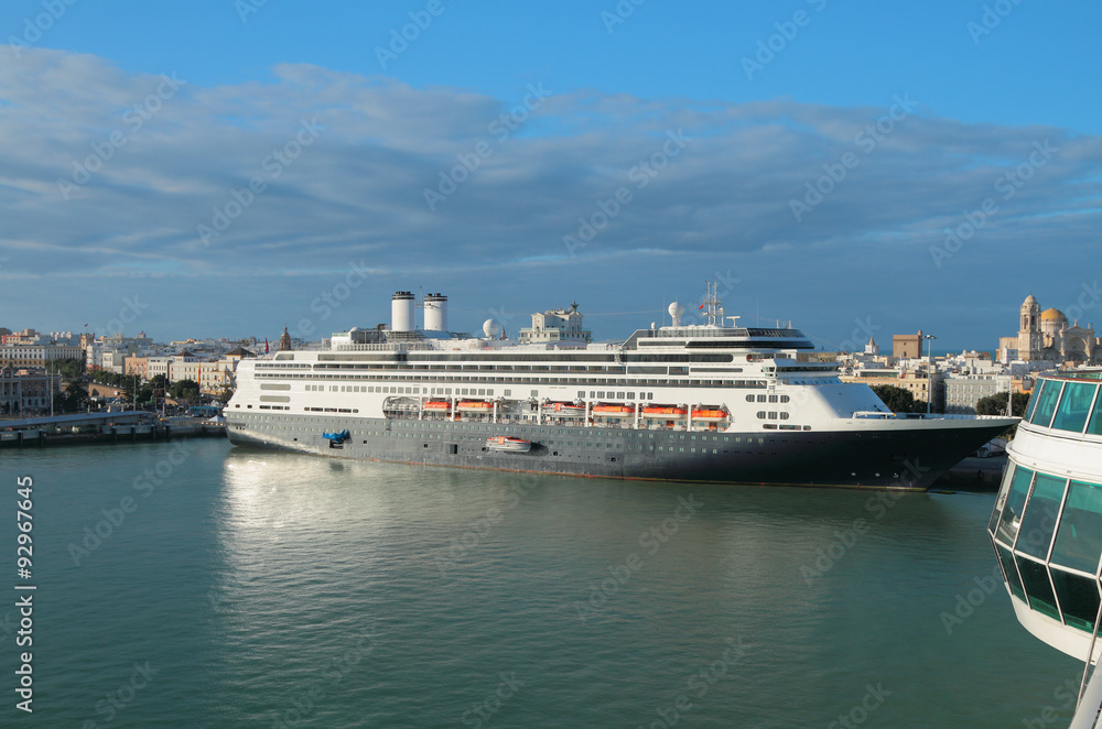 Cruise liner in port. Cadiz, Spain